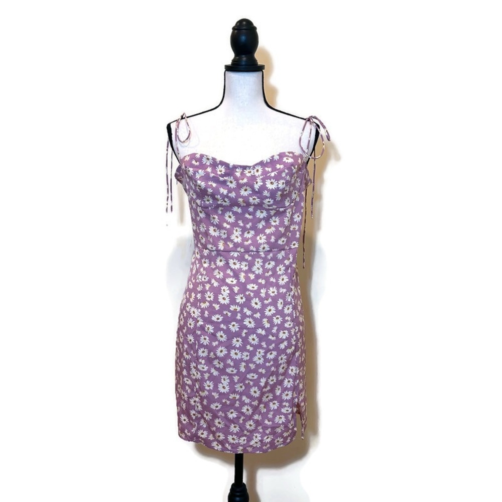 NWT Zaful Floral Daffodil Purple Mini Dress Women’s Size XL